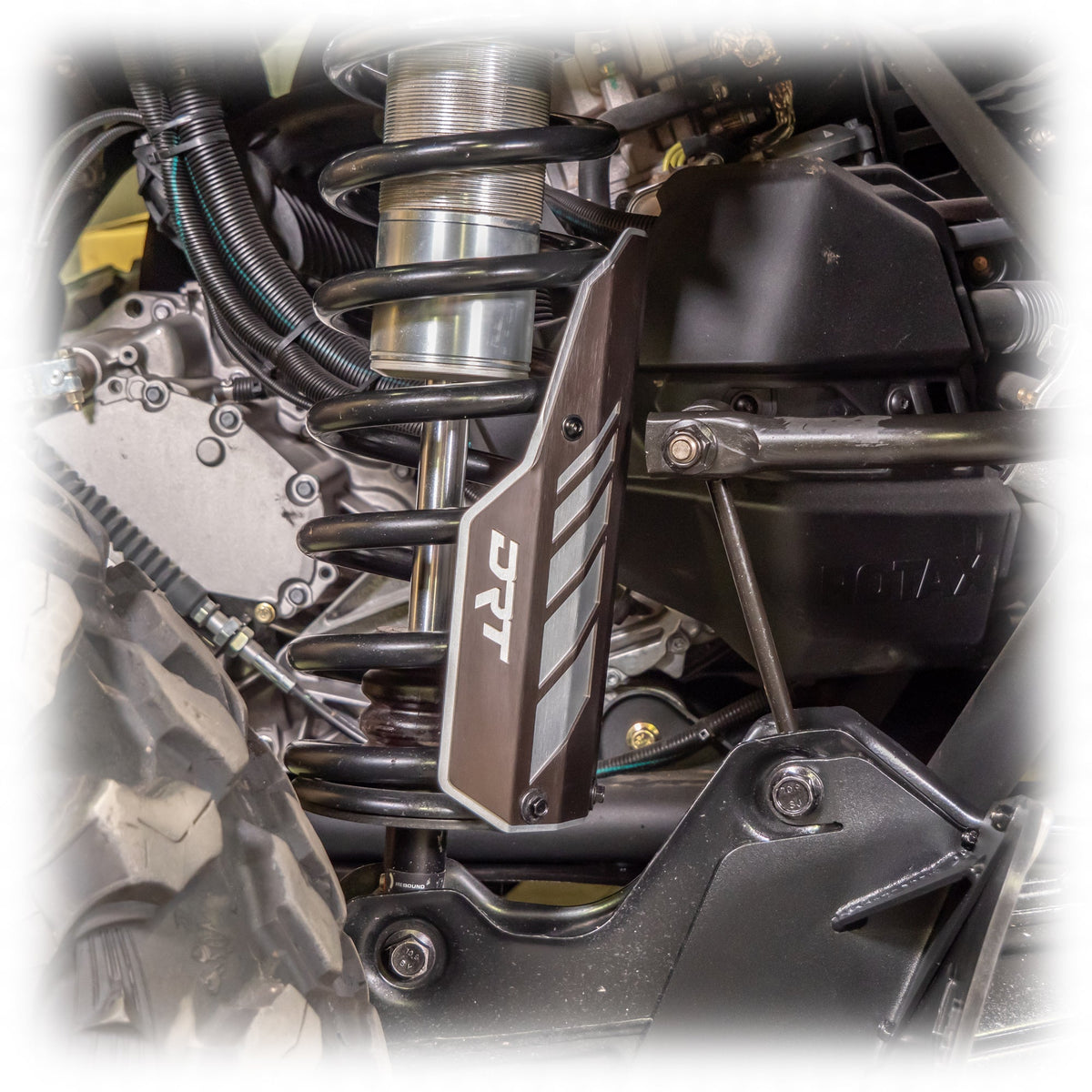 Rear shock shaft protection kit Maverick R / X3, aerospace-grade aluminum, works with Fox Smart-Shox