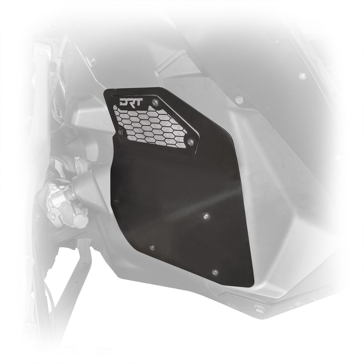 Front fender area coverage illustrated with aluminum guard