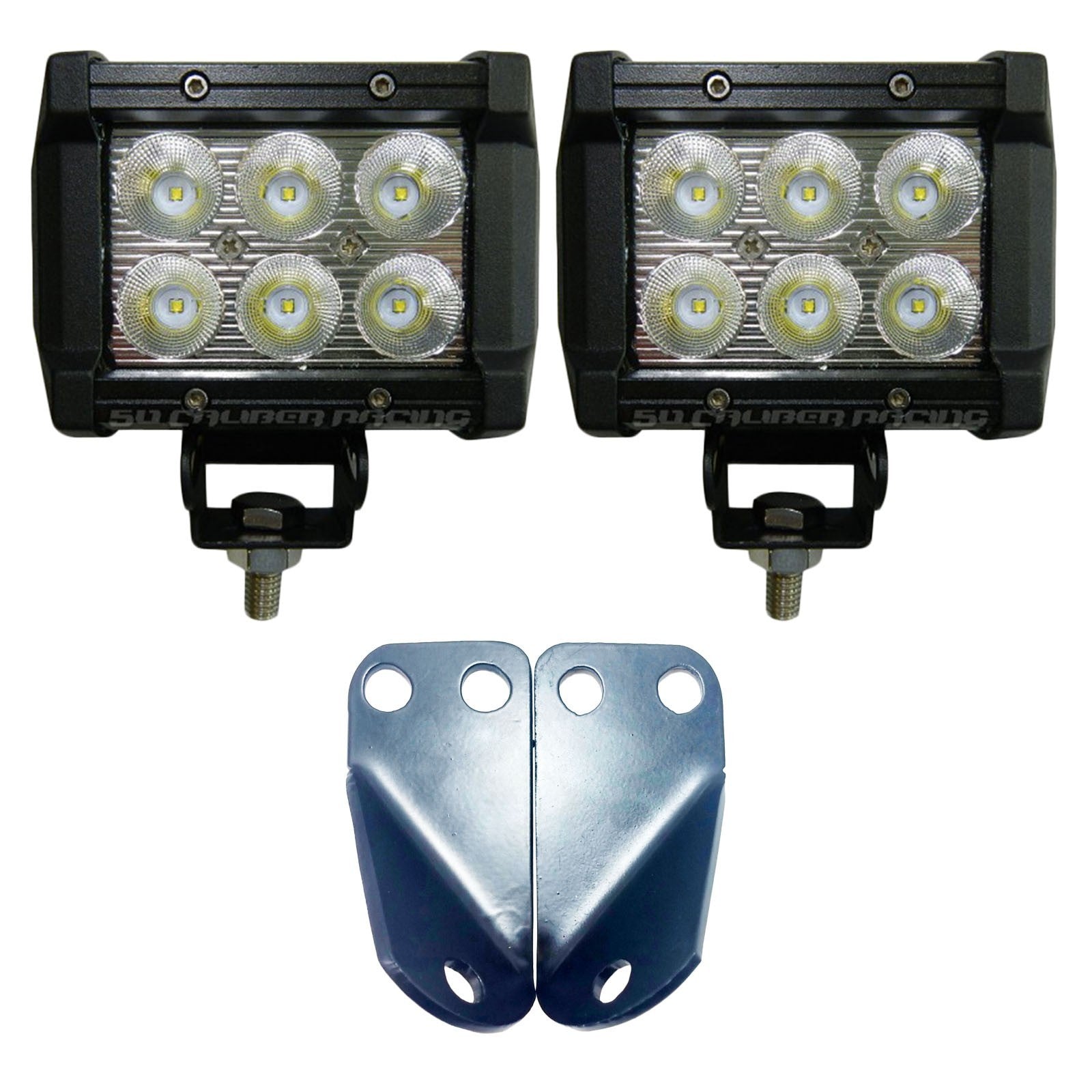 Yamaha YXZ 1000R A-Pillar Light Pod Mounting Kit by 50 Caliber Racing, front view