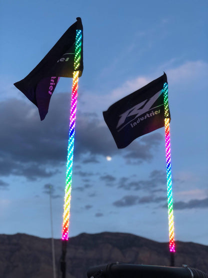 Pro Series LED Light Whips | Bluetooth & Remote | No Questions Asked Lifetime Warranty | 2ft Fatty, 3ft & 4ft | Pair