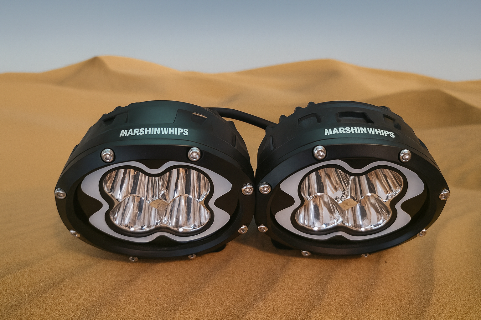 6" Pod Lights Marshin Whips