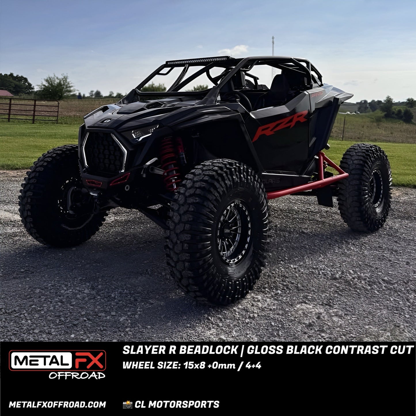 Slayer R UTV Beadlock Wheel (Gloss Black Contrast Cut)