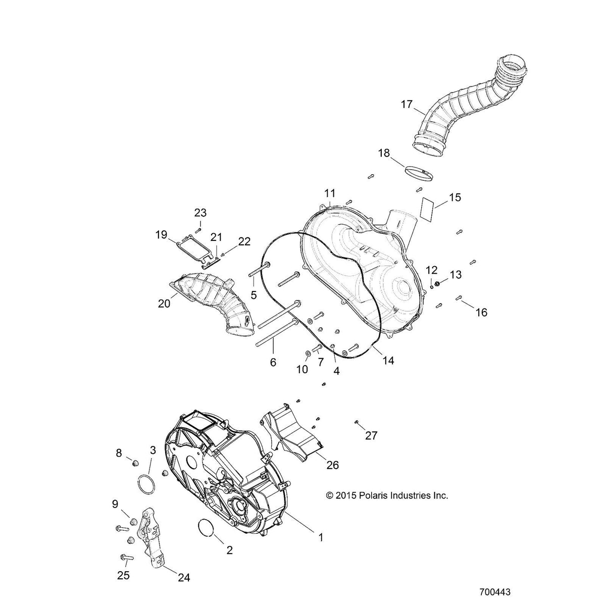 Polaris RZR XP Turbo (2017-2018) OEM Outer Clutch Cover by Polaris OEM, product view 7