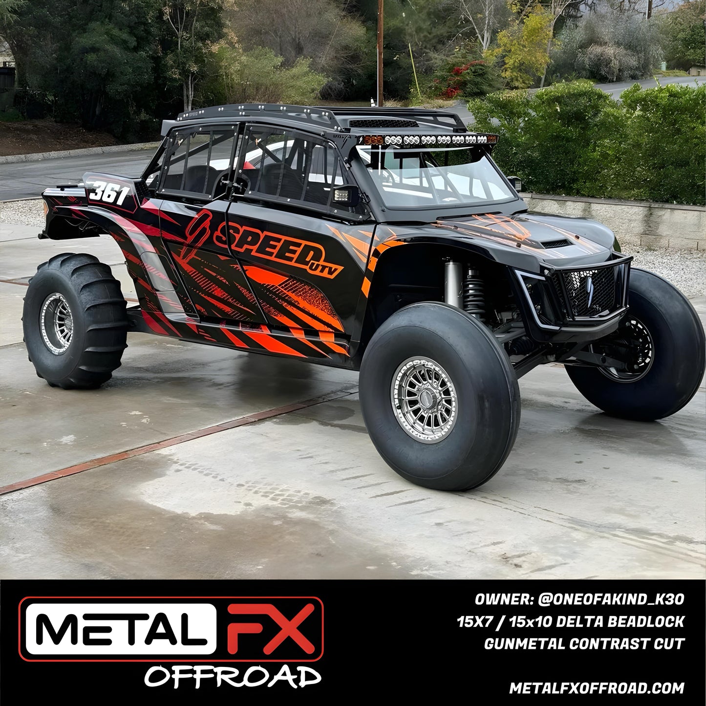 Delta UTV Beadlock Wheel (Gunmetal Contrast Cut)