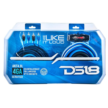 4-GA Amplifier Installation Wiring Kit - Blue