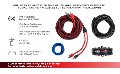 4-GA CCA Amplifier Installation Kit (Red) Off-Road SxS - Detail Shot | DS18