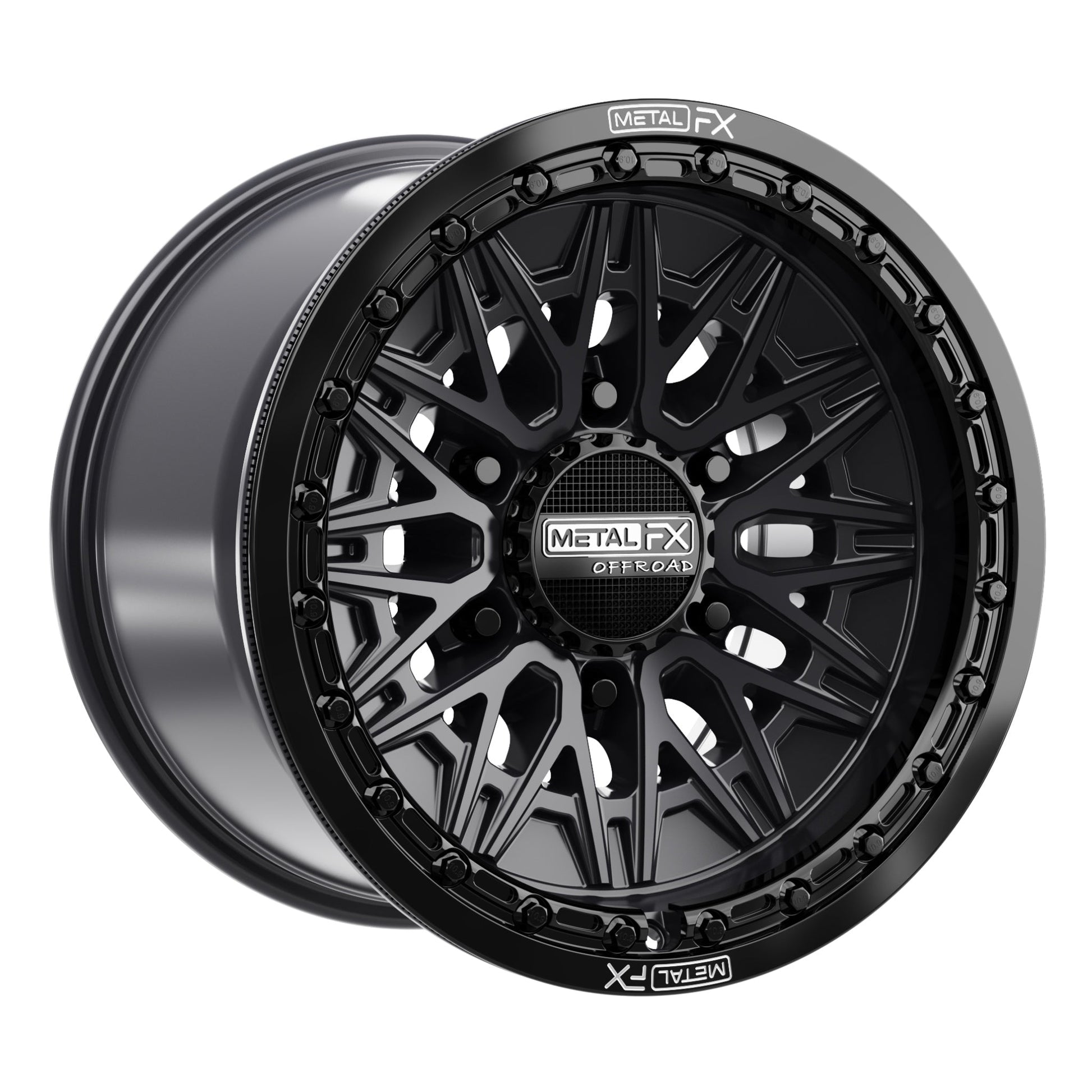 Alpha 6R UTV Beadlock Wheel (Satin Black/Gloss Black Ring) Metal FX Offroad