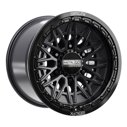 Alpha 6R UTV Beadlock Wheel (Satin Black/Gloss Black Ring) Metal FX Offroad