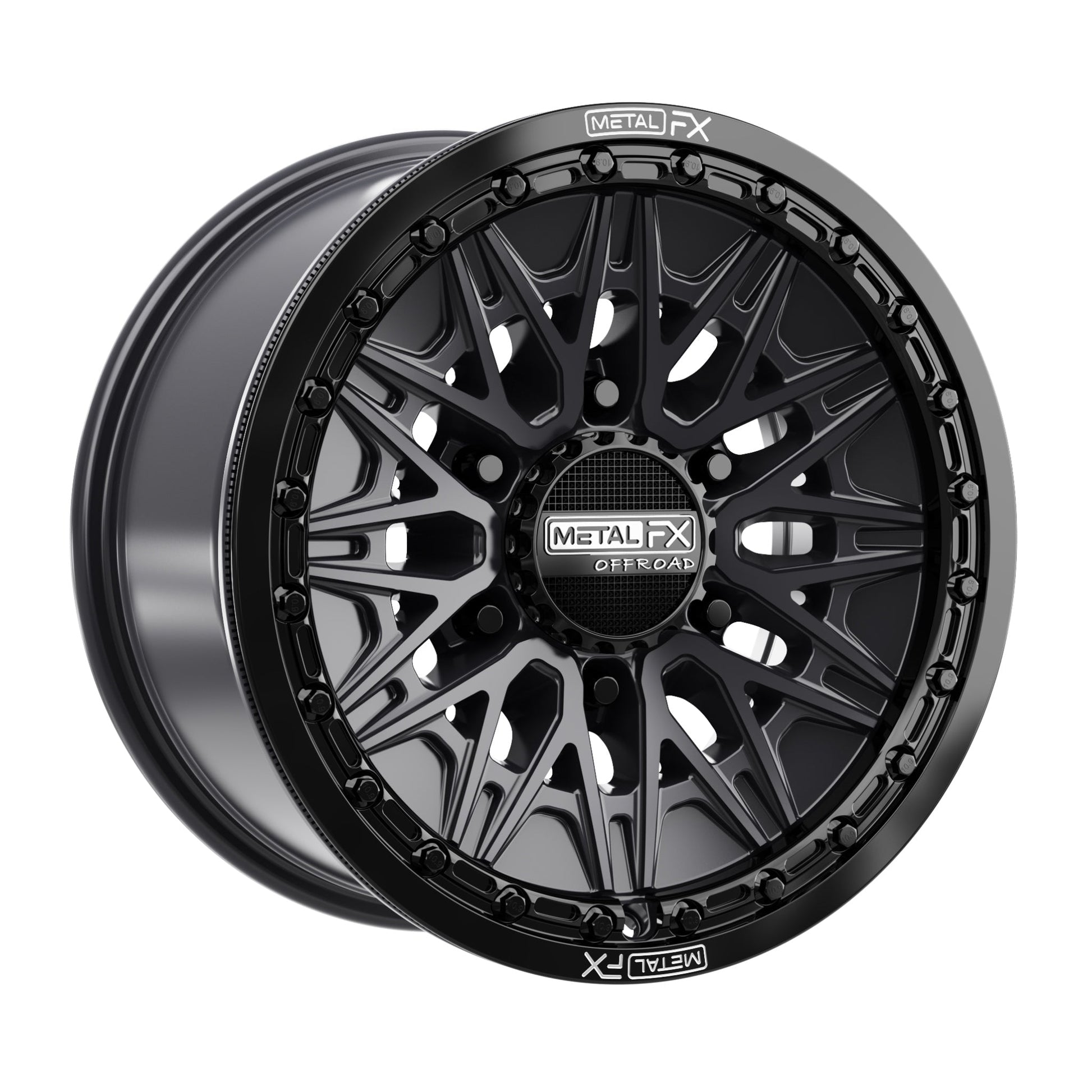 Alpha 6R UTV Beadlock Wheel (Satin Black/Gloss Black Ring) Metal FX Offroad