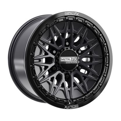 Alpha 6R UTV Beadlock Wheel (Satin Black/Gloss Black Ring) Metal FX Offroad