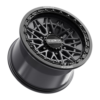Alpha 6R UTV Beadlock Wheel (Satin Black/Gloss Black Ring) Metal FX Offroad