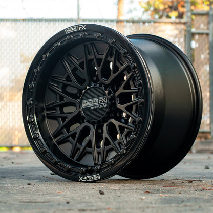 Alpha 6R UTV Beadlock Wheel (Satin Black/Gloss Black Ring) Metal FX Offroad