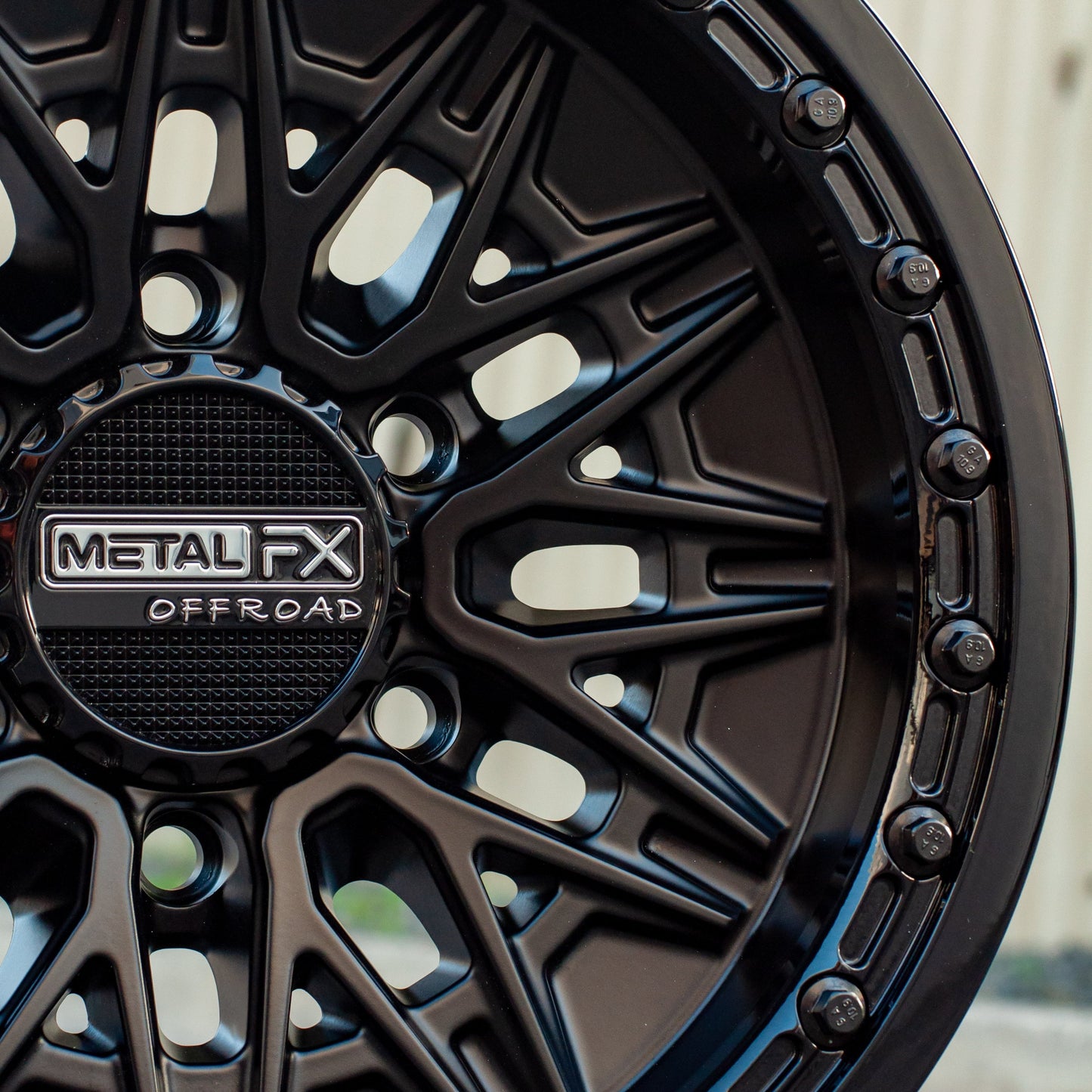 Alpha 6R UTV Beadlock Wheel (Satin Black/Gloss Black Ring) Metal FX Offroad