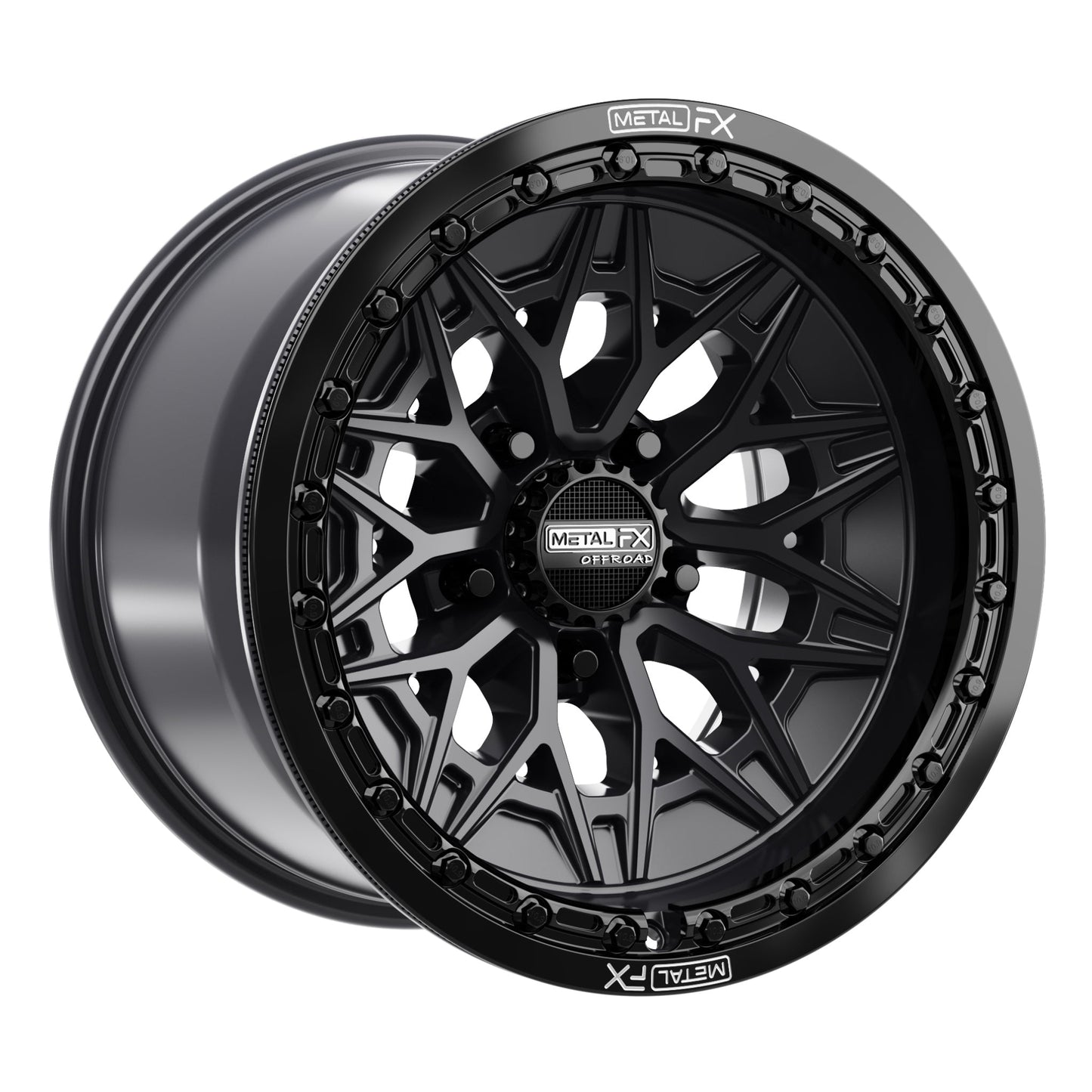 Alpha R UTV Beadlock Wheel (Satin Black/Gloss Black Ring) Metal FX Offroad