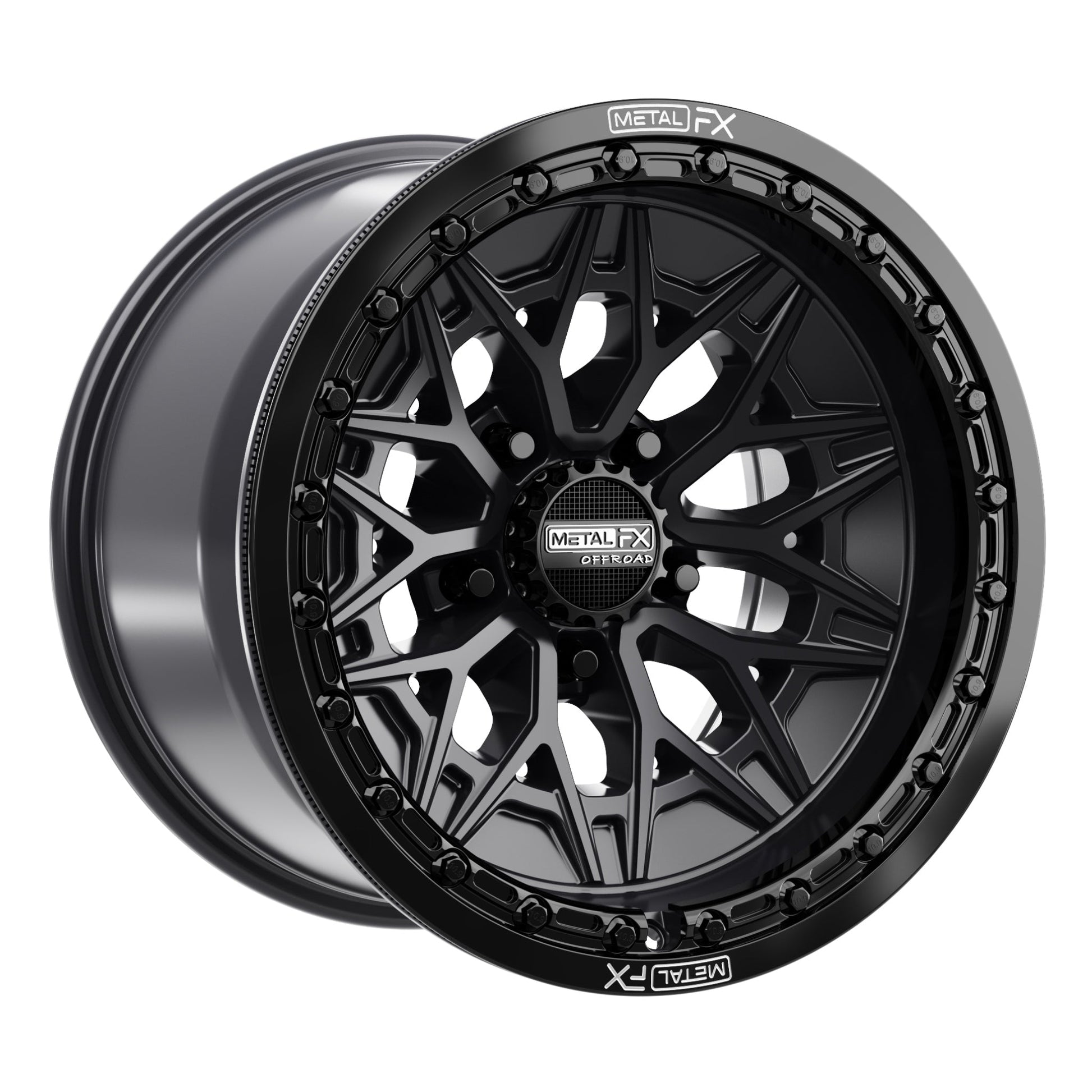 Alpha R UTV Beadlock Wheel (Satin Black/Gloss Black Ring) Metal FX Offroad