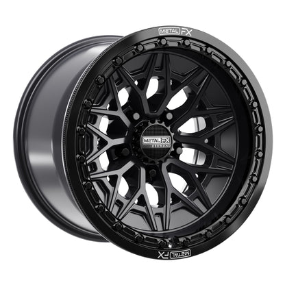 Alpha R UTV Beadlock Wheel (Satin Black/Gloss Black Ring) Metal FX Offroad