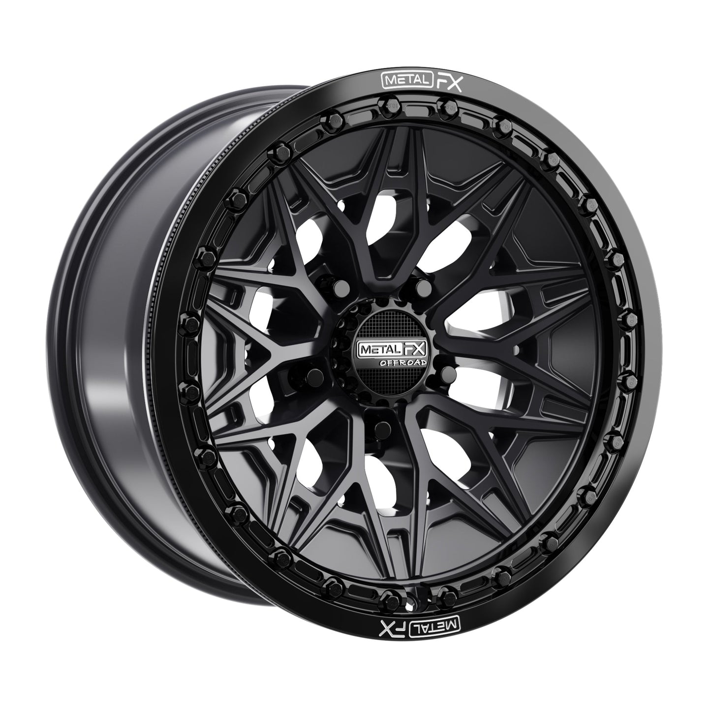 Alpha R UTV Beadlock Wheel (Satin Black/Gloss Black Ring) Metal FX Offroad
