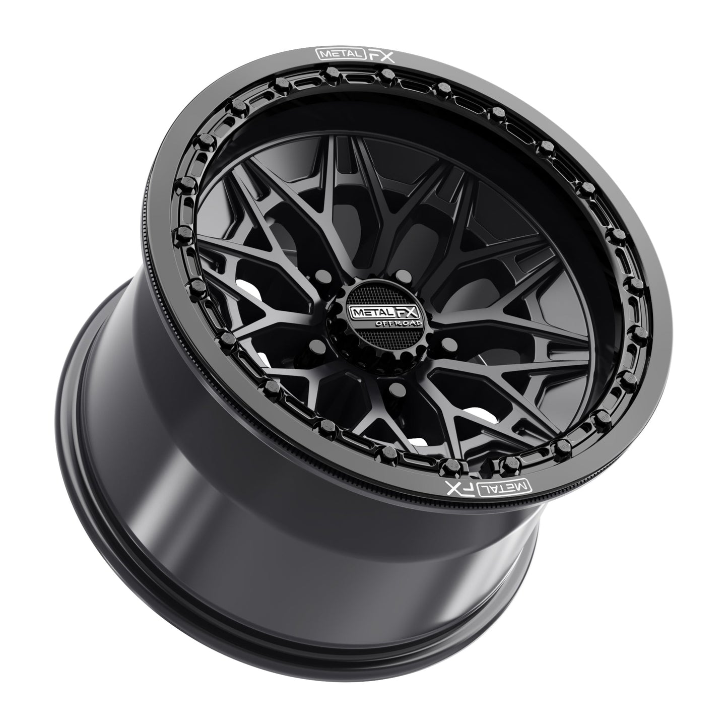 Alpha R UTV Beadlock Wheel (Satin Black/Gloss Black Ring) Metal FX Offroad