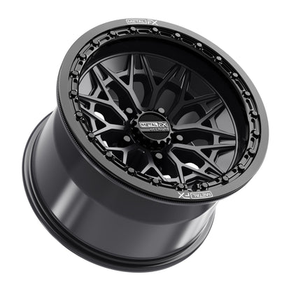 Alpha R UTV Beadlock Wheel (Satin Black/Gloss Black Ring) Metal FX Offroad