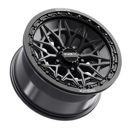 Alpha R UTV Beadlock Wheel (Satin Black/Gloss Black Ring) Metal FX Offroad