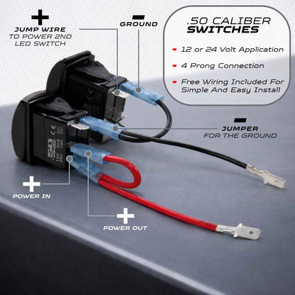 SxS Waterproof Rocker Switch On/Off | 50 Caliber Racing