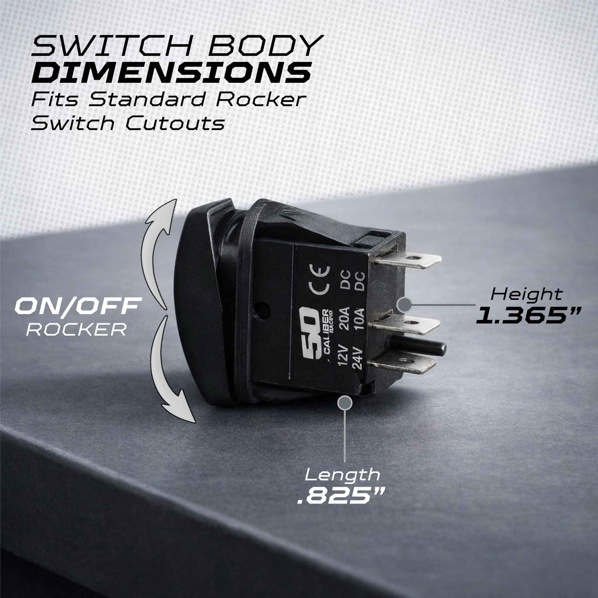 SxS Waterproof Rocker Switch On/Off | 50 Caliber Racing