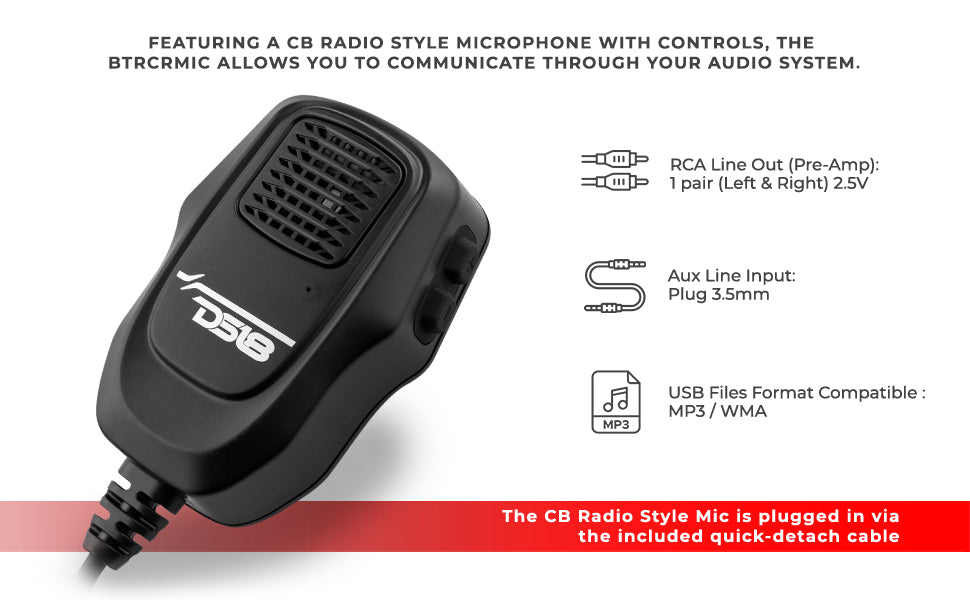 BTRCRMIC Digital Media Receiver with Microphone UTV Lighting - Studio View | DS18