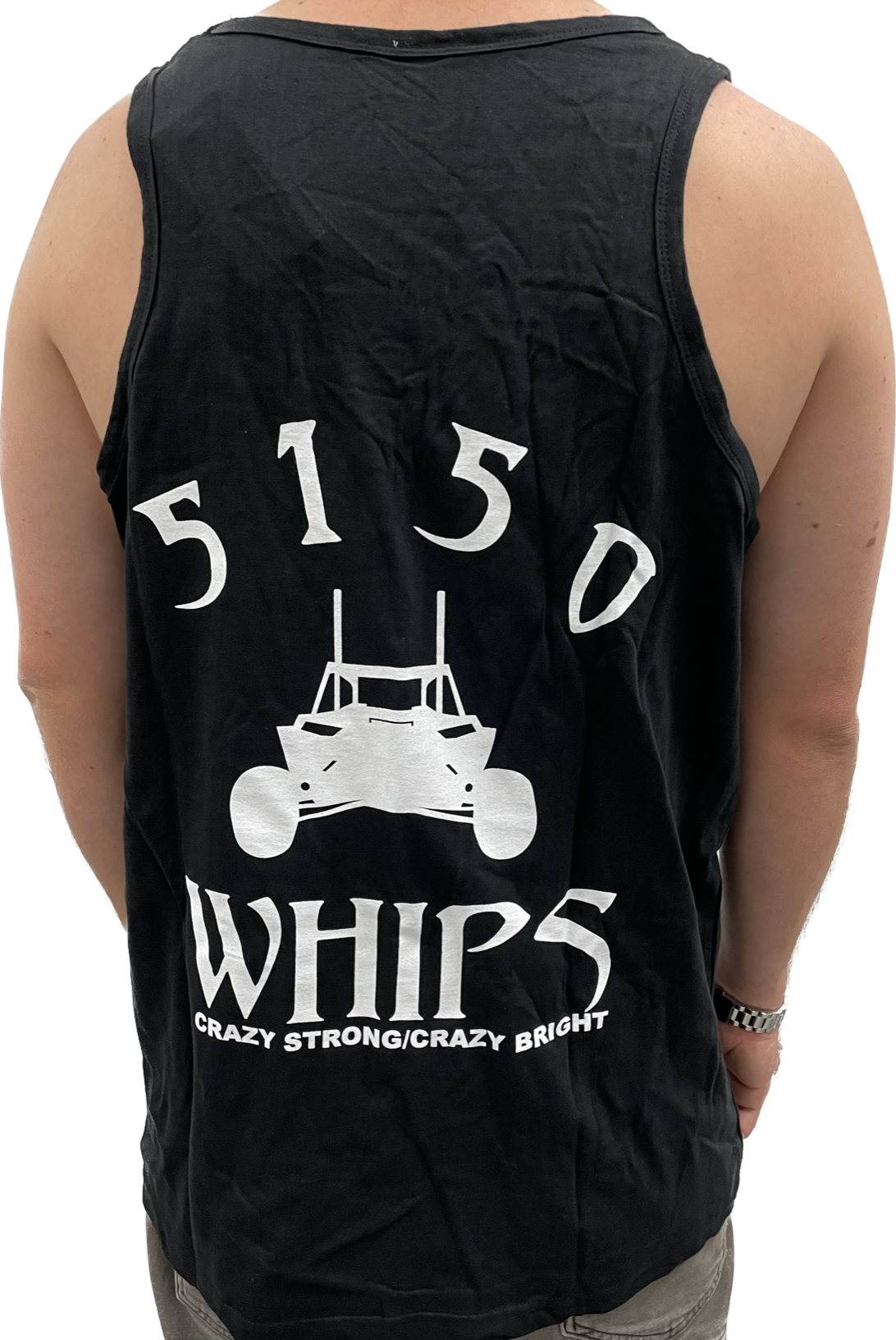 Back Black & White 5150 Whips Logo Mens Tank Top 5150 Whips