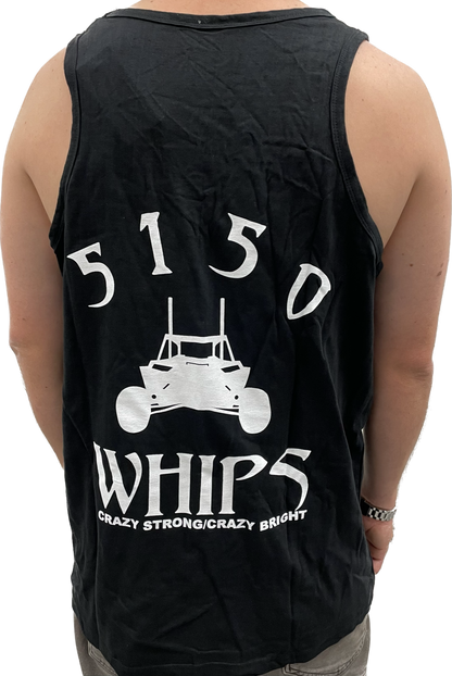 Back Black & White 5150 Whips Logo Mens Tank Top 5150 Whips