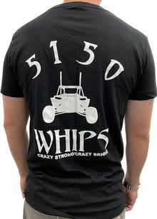 Back Black & White 5150 Whips Logo T-Shirt 5150 Whips