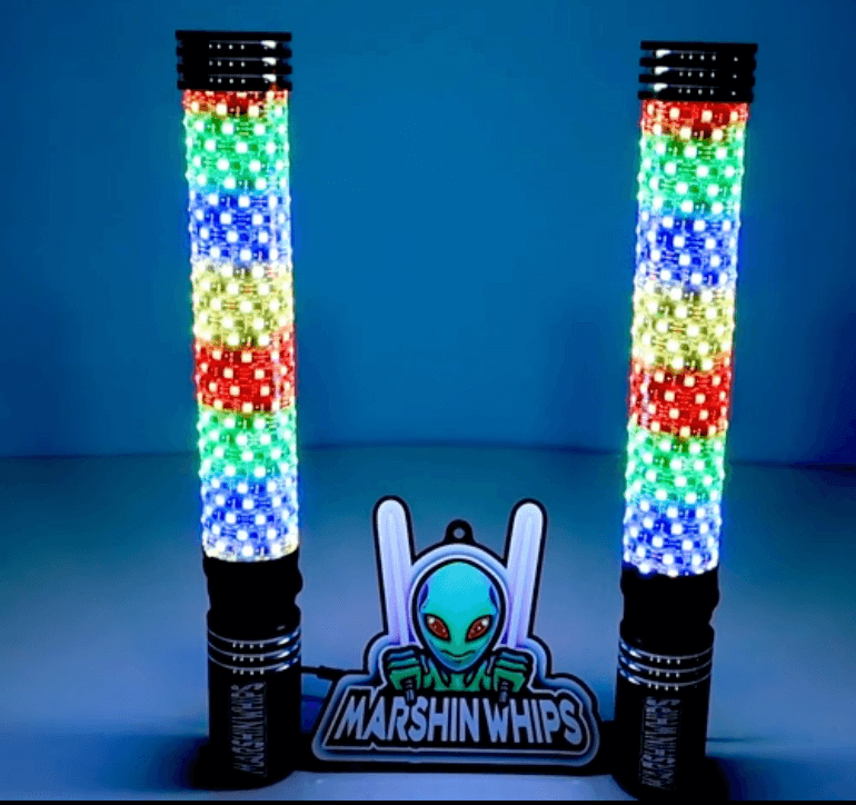 Big Moe 2.0 LED Whips with Brake and Turn Signals Marshin Whips