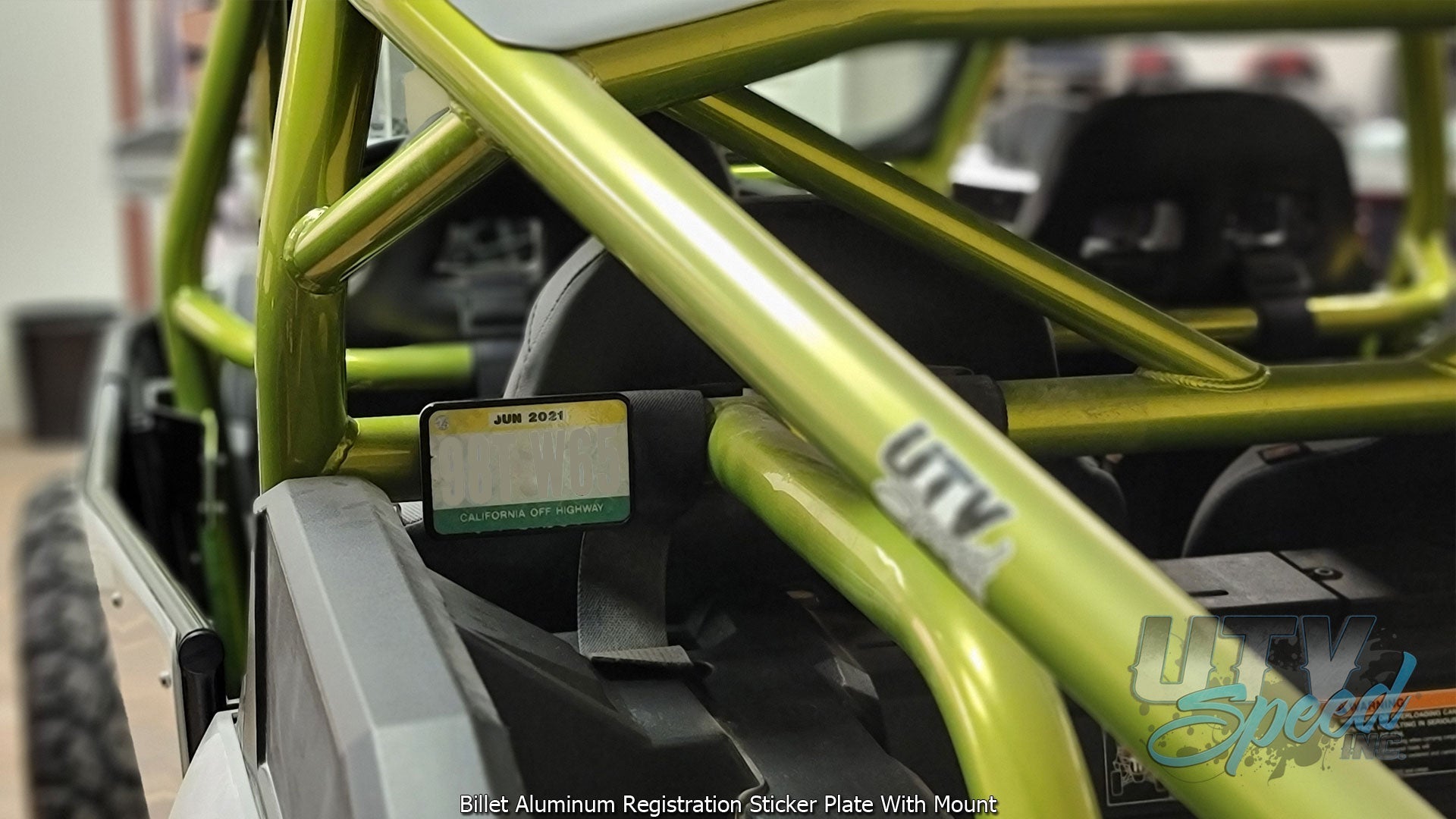 Billet Aluminum Registration Sticker Plate with Mount UTV Speed