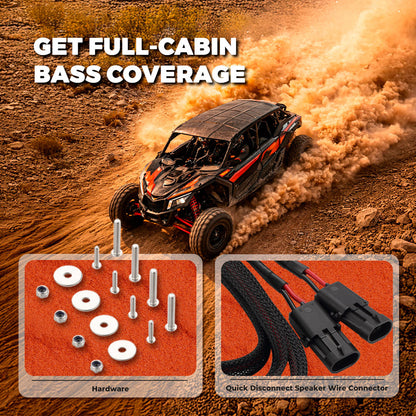 Can-Am Maverick X3 MAX Rear Passenger Side Under Seat 10” Subwoofer Enclosure | DS18