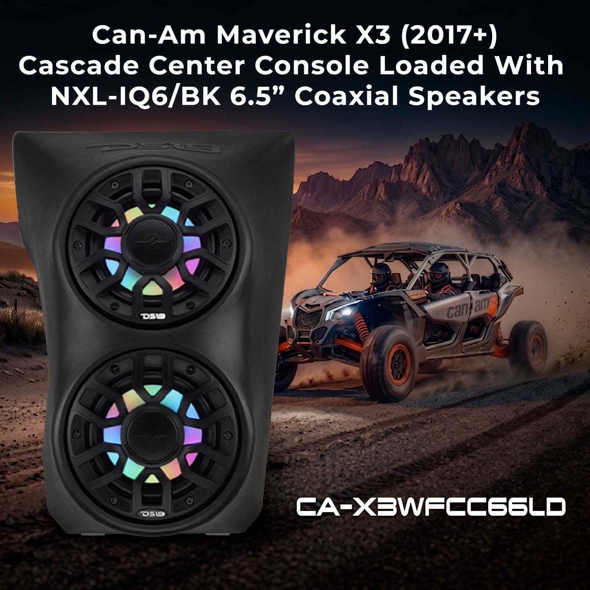Can-Am Maverick X3 Center Console Loaded Speaker Pod Enclosure | DS18