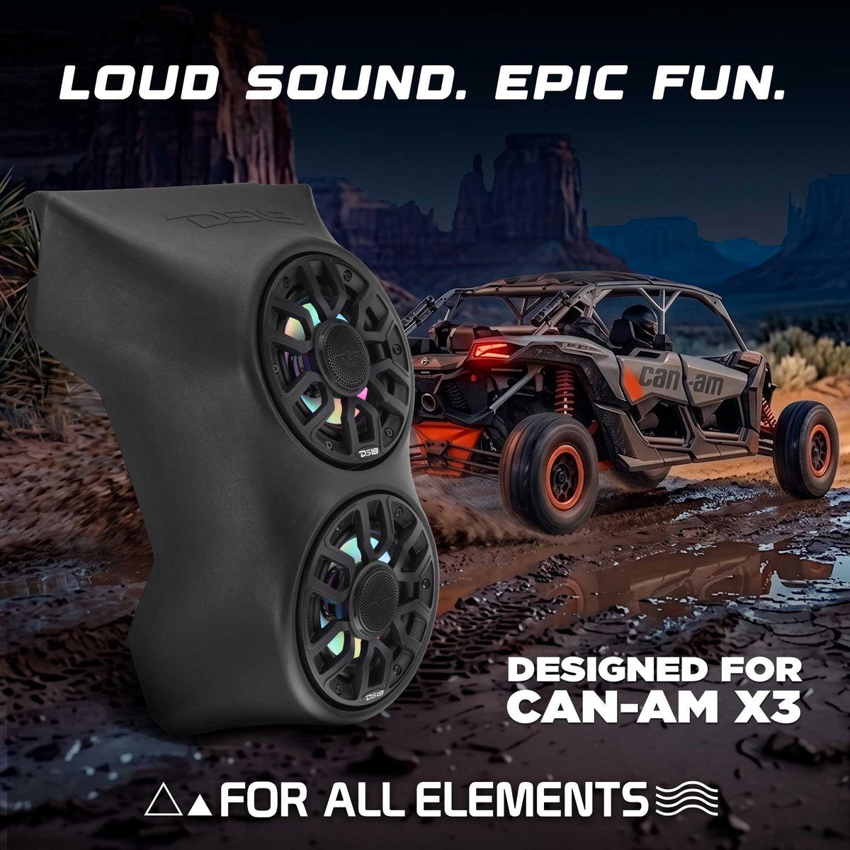 Can-Am Maverick X3 Center Console Loaded Speaker Pod Enclosure | DS18