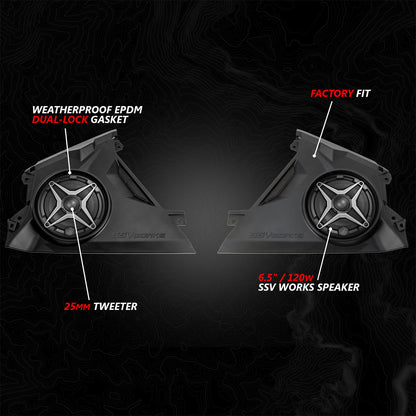Can-Am Maverick R Front Dash 6.5" Speaker Panels SSV Works