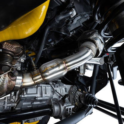 Can-Am Maverick R Shocker Electric Side-Dump Down Pipe with Bullet Muffler Evolution Powersports