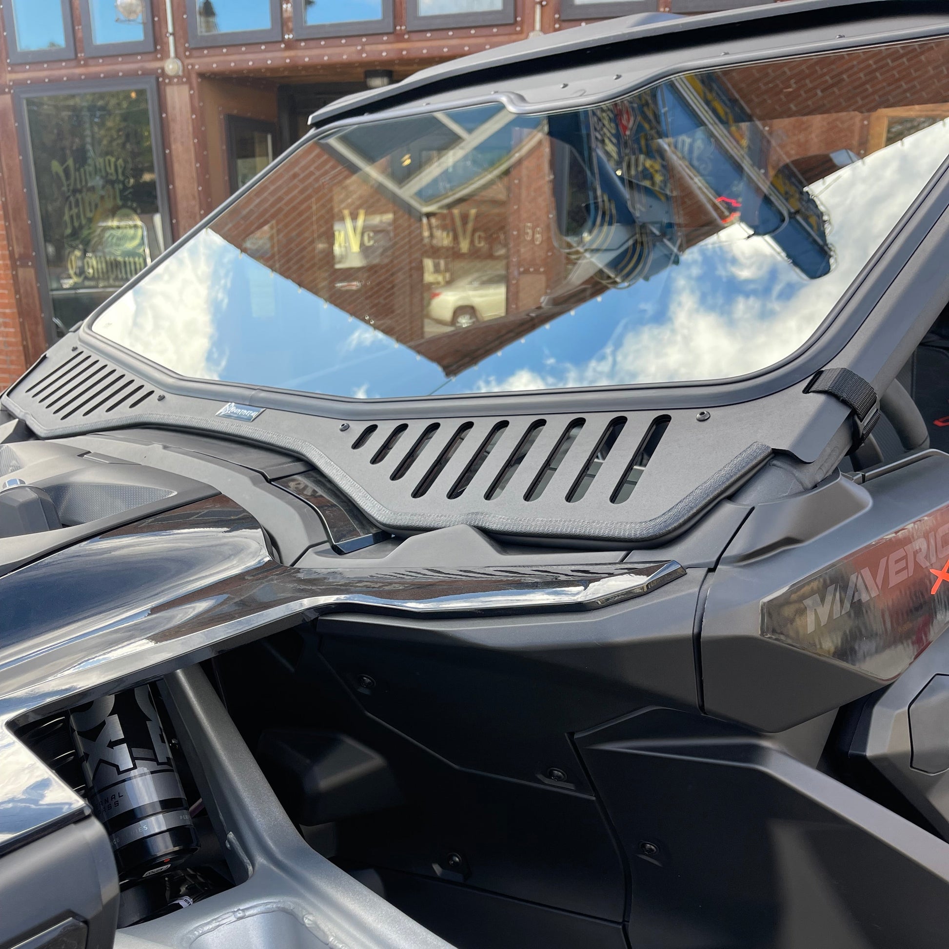 Can-Am Maverick R Vented Glass Windshield Bent Metal Off-Road