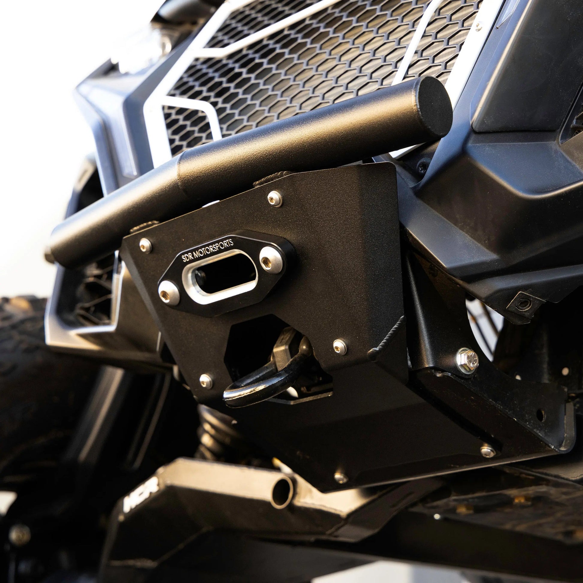 Can-Am Maverick R Winch Skid Plate Single Tube Front Bumper Bottom Angle