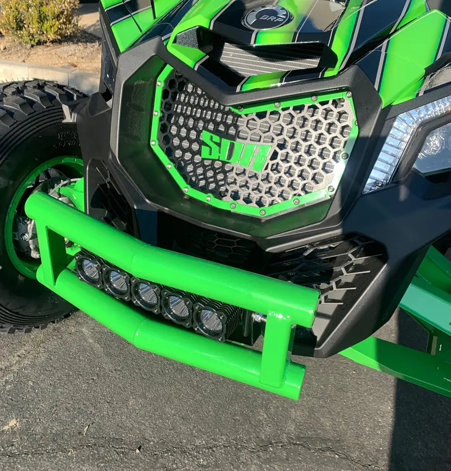 Can-Am Maverick X3 Baja Series Front Bumper Green Close Up