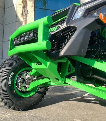 Can-Am Maverick X3 Baja Series Front Bumper Green Powder Coat Close Up