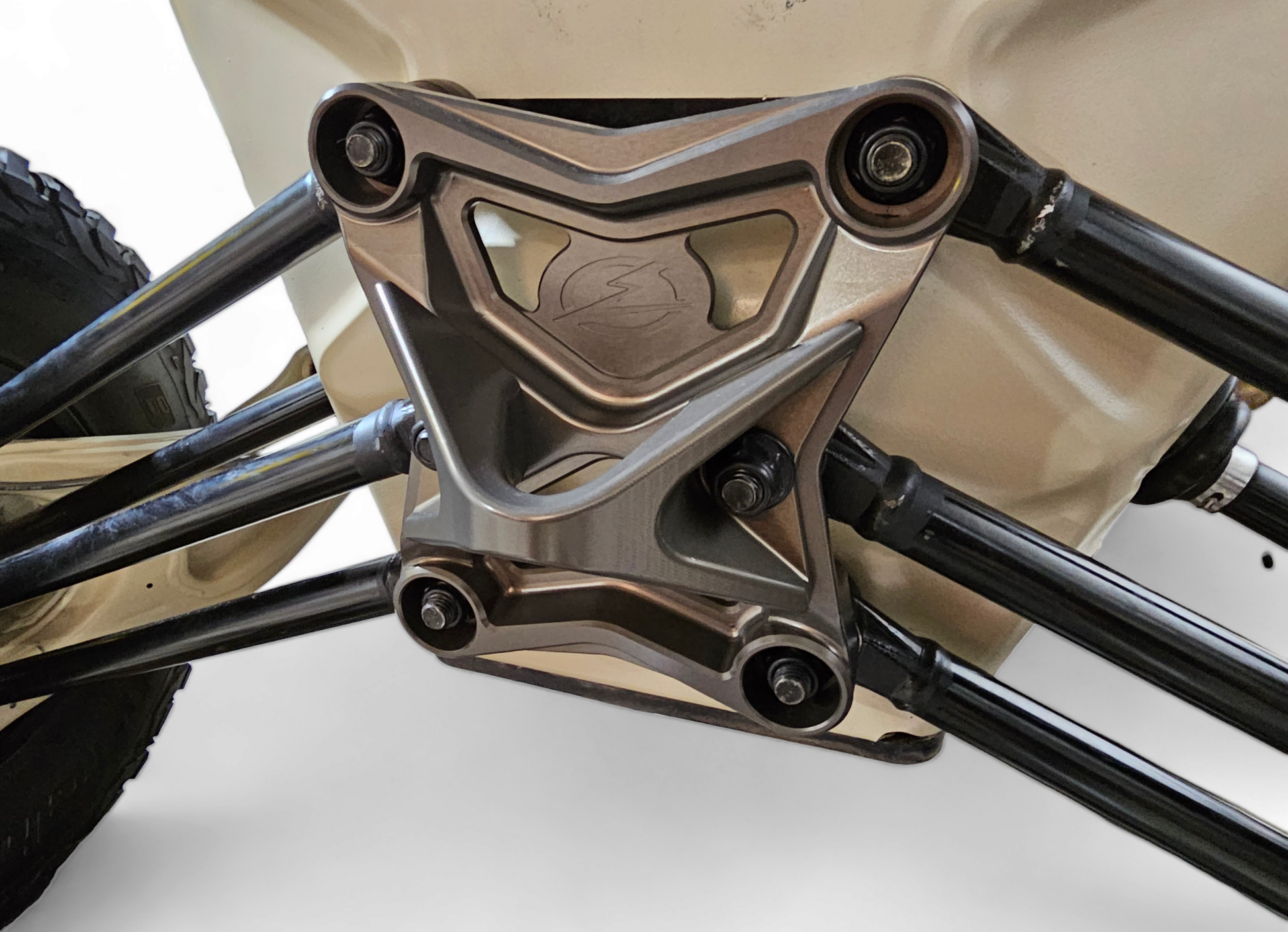 Can-Am Maverick X3 Radius Rod Plate with Tow Hook (Gun Metal)