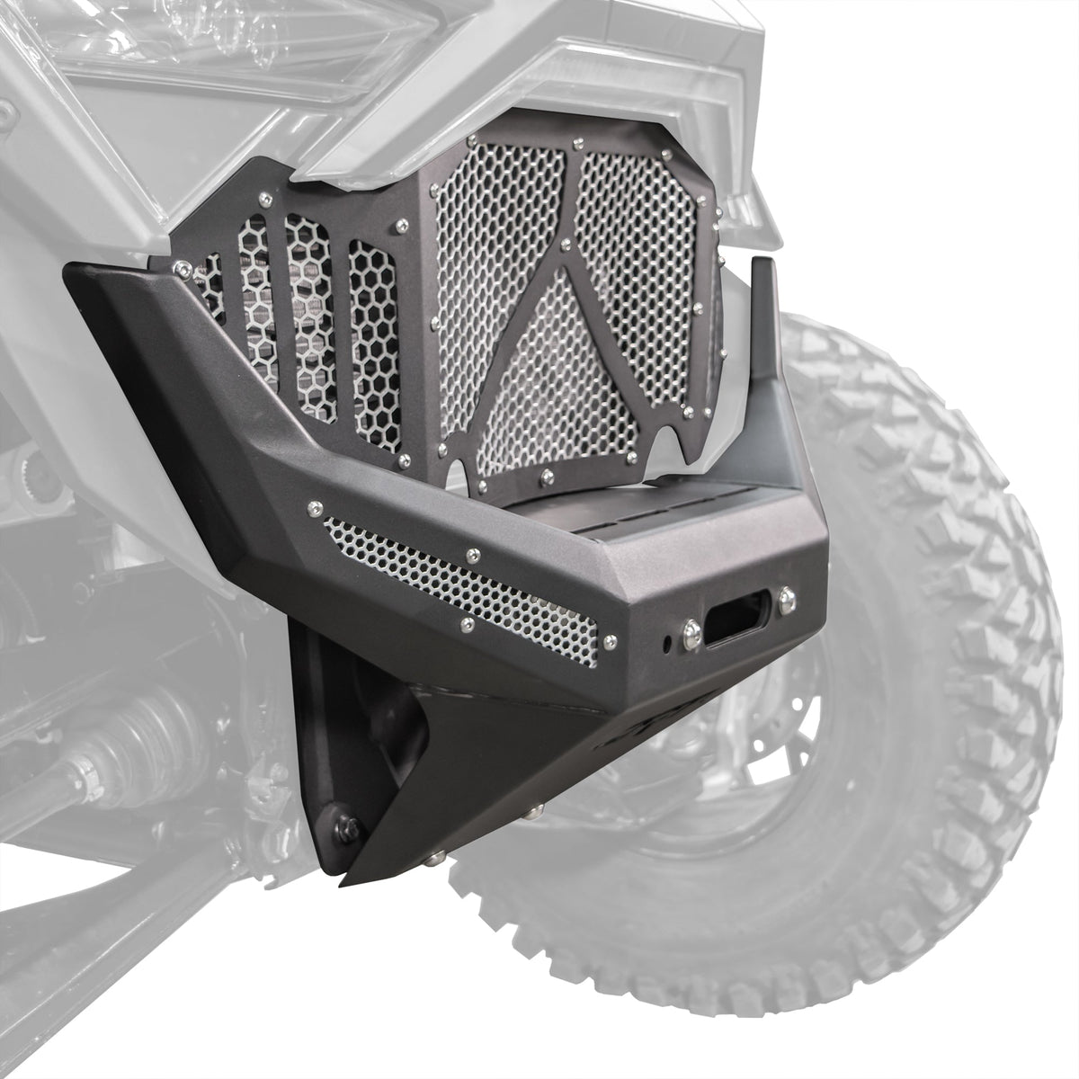 Polaris RZR Pro R / Turbo R (2020-2024) Front Winch Bumper by DRT Motorsports, front view 5