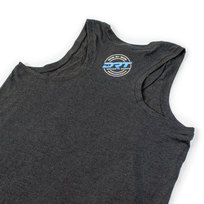 Flat lay of a vintage-style women's tank top from DRT Motorsports