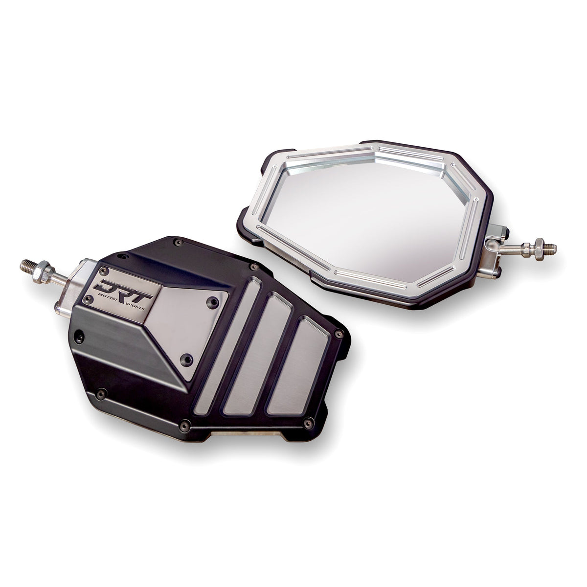 Billet Aluminum Tactical Convex Side Mirror Set by DRT Motorsports, side view
