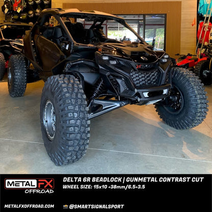 Delta 6R UTV Beadlock Wheel (Gunmetal Contrast Cut) Metal FX Offroad