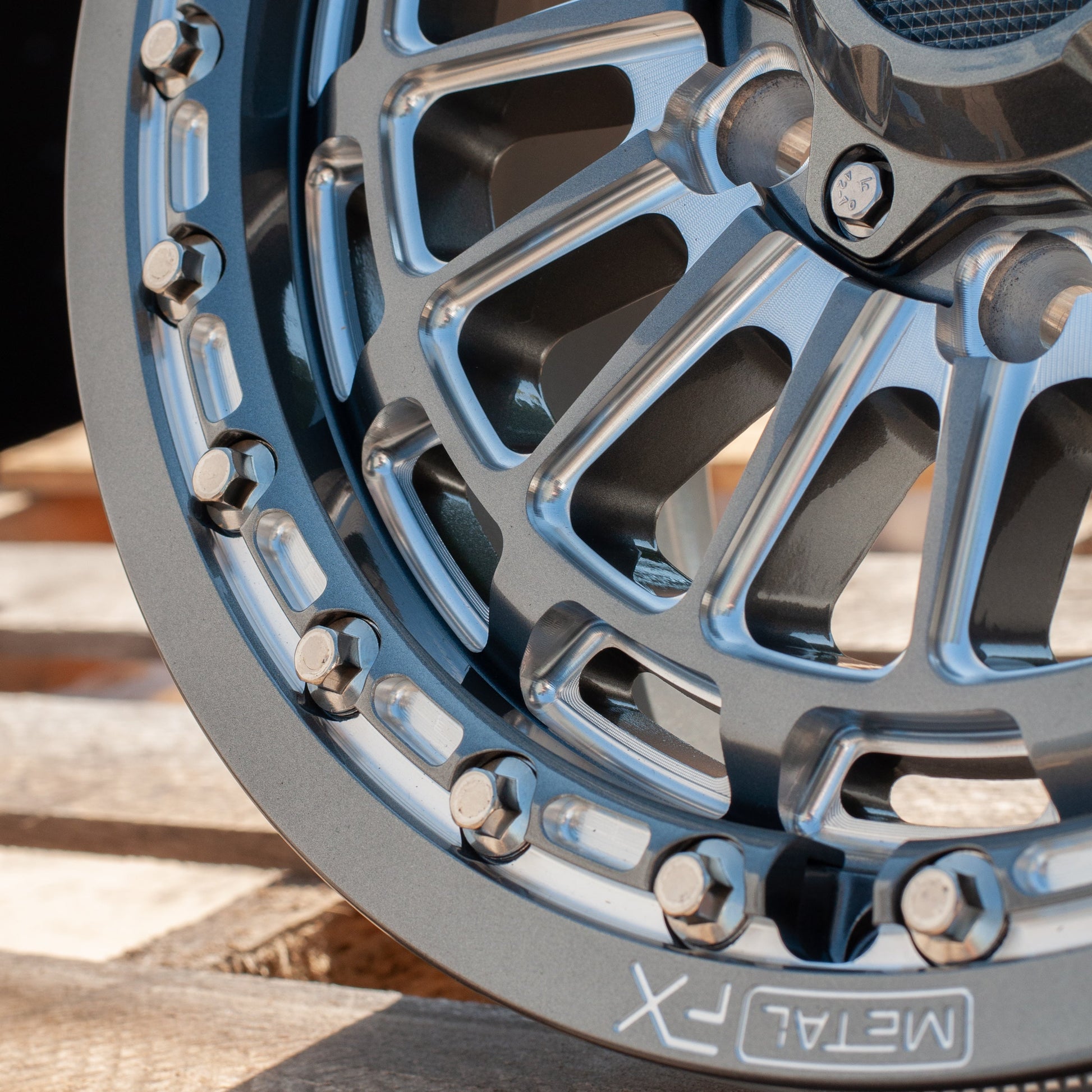 Delta 6R UTV Beadlock Wheel (Gunmetal Contrast Cut) Metal FX Offroad
