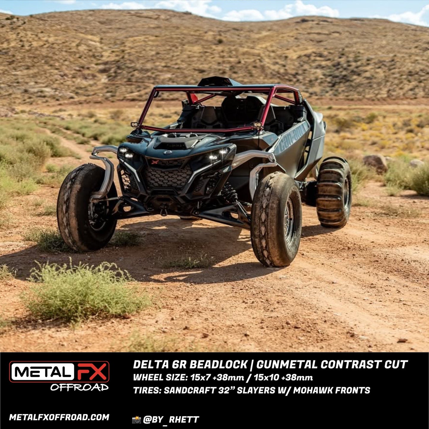 Delta 6R UTV Beadlock Wheel (Gunmetal Contrast Cut) Metal FX Offroad