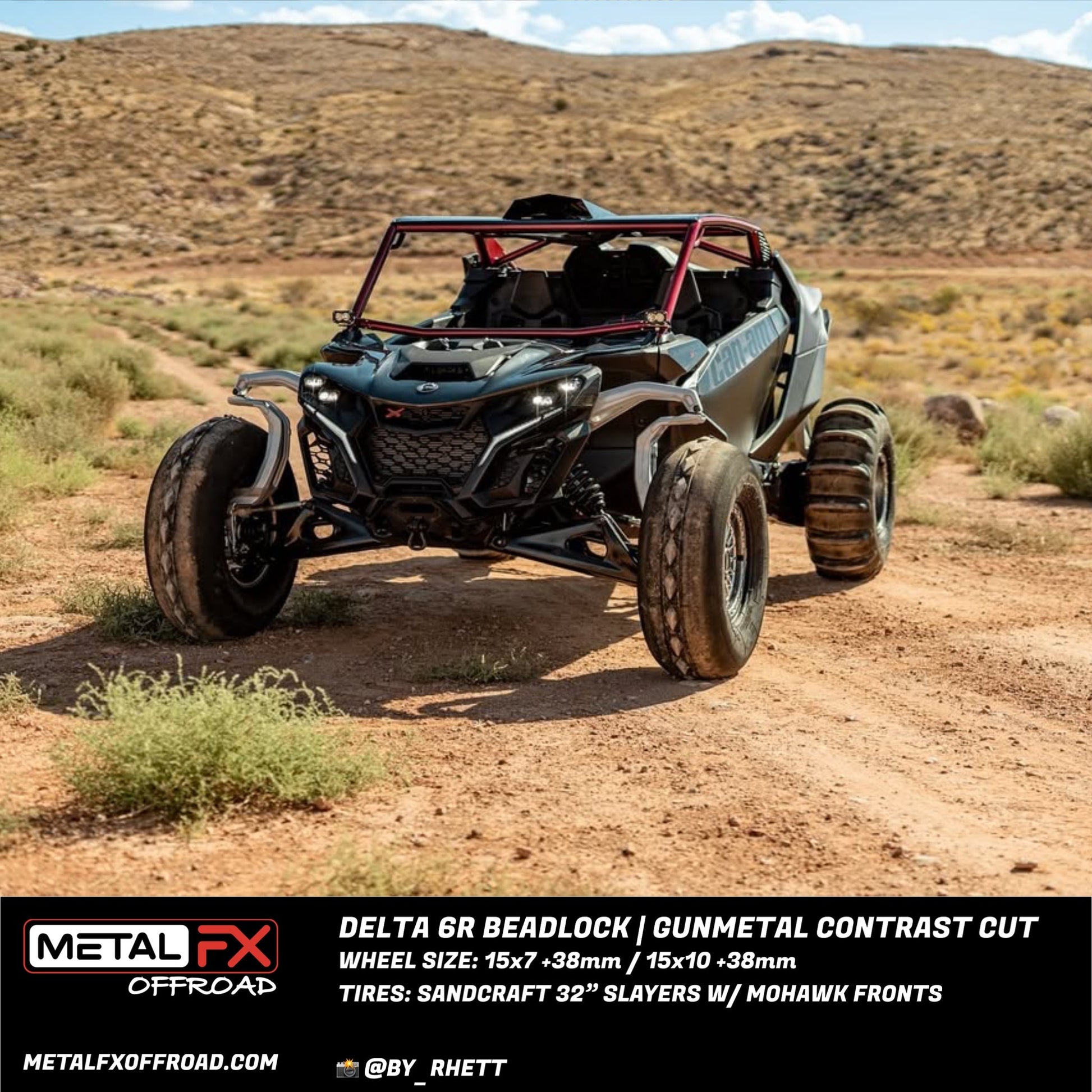 Delta 6R UTV Beadlock Wheel (Gunmetal Contrast Cut) Metal FX Offroad