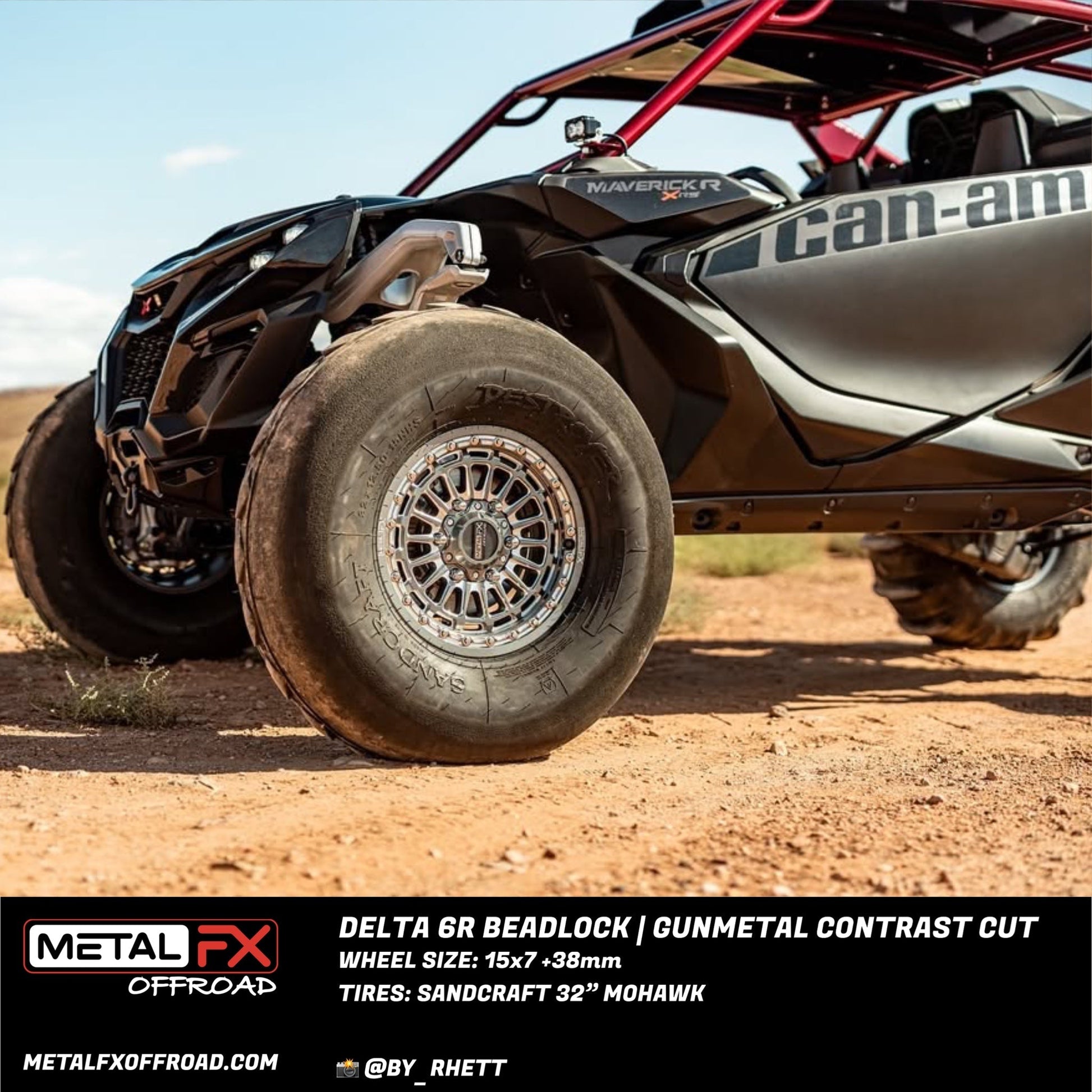 Delta 6R UTV Beadlock Wheel (Gunmetal Contrast Cut) Metal FX Offroad